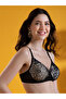 Black Padded Non-Wired Lace Full Coverage Multiway Bra - 3