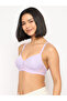 Purple Padded Non-Wired Full Coverage Self-Striped Multiway Bra - 3