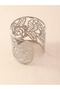 Silver Tone Filigree Floral Cuff Bracelet - 2