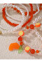 Pack of 7 - Multi-Color Orange Charms Beaded Bracelets - 3