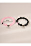 Pack of 2 - Multi-Color Beaded Magnetic Heart Couple Bracelets - 3