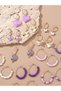 Set Of 12 - Beaded and Heart Hoop Earrings