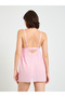 Pink Sheer Floral Embroidered Babydoll with Brief - 4