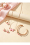 Pink Strawberry Jewelry Set - Necklace, Bracelet, Ring and Earrings