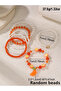 Pack of 7 - Multi-Color Orange Charms Beaded Bracelets - 4