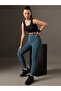 Teal Solid High-Rise Textured Activewear Leggings - 7