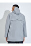 Grey Hooded Regular Fit Utility Trench Coat with Zip Closure - 5