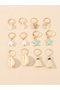Set of 6 - Starfish and Shell Hoop Earrings - 4