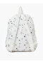 Girls White Star Print Casual Backpack - 2