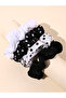 Set of 4 - Color Block Dot Pattern Dots Hair Tie Set - 2