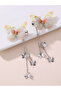 Set of 2 - Butterfly Decor Chain Hair Clip - 2