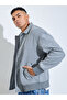 Grey Textured Button-Up Jacket