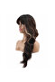 Daalı Long Perçemli Fiber Sen Wig / Caramel Shiny Dark Brown - 3