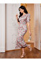 Floral Print Tulip Sleeve Maxi Dress - 3