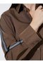 Brown Relaxed Fit Shirt with High Low Hem - 4
