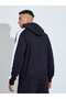 Black Embroidered Zip-Up Hoodie - 5