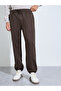Brown Solid Elasticated Hem Relaxed Fit Joggers