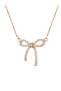 Embellished Bow Pendant Necklace - 3