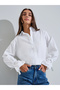 Off White Solid Tie-Up Detail Cuffed Long Sleeves Shirt - 4