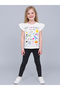 Girls Regular Frill Sleeve Graphic T-Shirt - 4