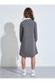 Girls Charcoal Contrast Collar Graphic Print Sweatshirt Dress - 4