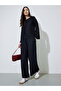 Purple Textured Wide Leg Pants with Elasticated Waistband - 2