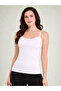 White Solid Soft Cotton Adjustable Strap Cami