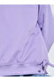 Girls Lilac Solid Side Bow Details Oversized Sweatshirt - 3