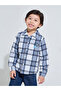 Boys Blue Check Collared Long Sleeve Shirt - 3