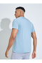 Blue Printed Short Sleeves Activewear T-Shirt - 5