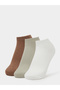 Pack of 3 - Multi-Color Solid Ribbed Ankle Socks