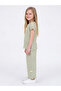 Girls Green Ribbed Daisy Top and Pants Set - 2