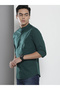 Men Regular Fit Solid Mandarin Collar Casual Shirt - 3