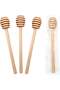4PCS Traditional Wooden Honey Dipper Stick for Home Use