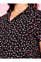 Black All Over Floral Print Shirt and Pants Pyjama Set - 4