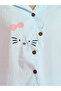 Blue Cat Graphic Shirt and Pyjama Set - 3