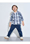 Boys Blue Check Collared Long Sleeve Shirt - 2