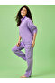 Lilac Mickey Mouse Print Top and Pants Pyjama Set - 4