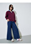 Burgundy Solid Regular Fit Half Zip Sweatshirt - 2