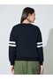 Black Regular Fit Striped Sleeve Sweatshirt - 5