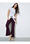 White Ribbed Round Neck Fitted T-Shirt with Patch Detail - 2