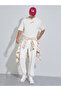 Cream Solid Elasticated Hem Relaxed Fit Joggers