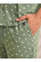 Green Floral Print Shirt and Shorts Pyjama Set - 6