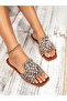 Brown Embellished Flat Sandals - 3