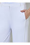 White Solid Wide Leg Pocket Details Trousers - 3