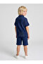 Boys Navy Blue Polo T-Shirt and Shorts Set - 3