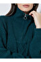 Dark Green Cable Knit Half-Zip Sweater - 4