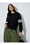 Black Regular Fit Striped Sleeve Sweatshirt - 3