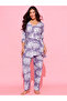 Pack of 3 - Light Purple Floral Print Robe, Cami and Pants Pyjama Set - 3