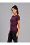 Burgundy Solid Short Sleeve Activewear T-shirt - 4